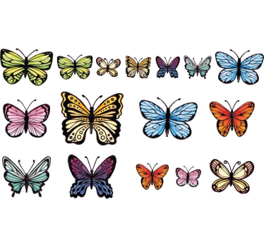 Autocolante para janela borboletas coloridas - TenStickers