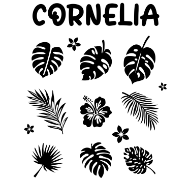 Autocolante para janela flores e plantas tropicais - TenStickers