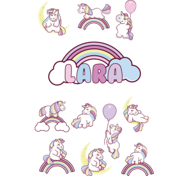 Autocolante para janela unicórnios e arco-íris - TenStickers