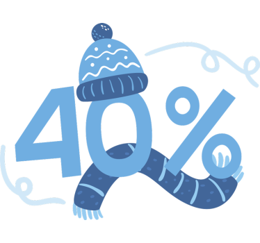 Autocolante de promoção desconto de inverno azul - TenStickers