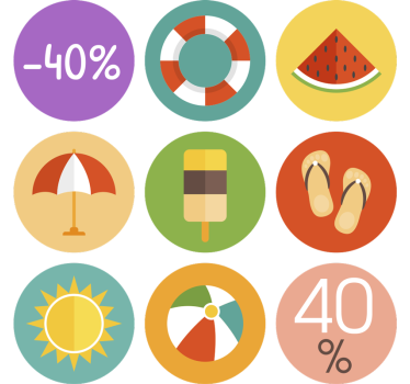Autocolante de promoção descontos coloridos de verão - TenStickers