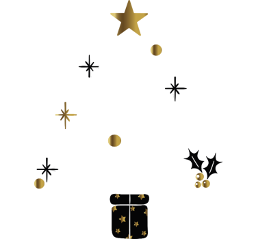 Autocolante para montras árvore de natal em diferentes idiomas - TenStickers