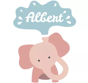 Vinil Infantil Elefante Personalizável - TenStickers