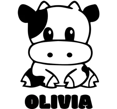 Vinil infantil vaca personalizado - TenStickers