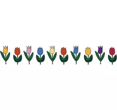 Adesivo friso de tulipas - TenStickers