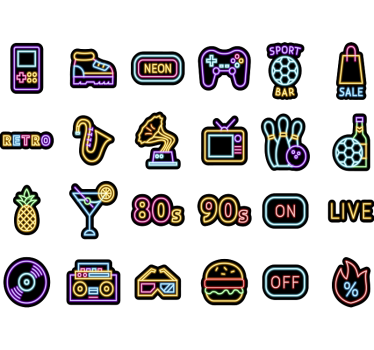 Autocolante animal conjunto de neon - TenStickers