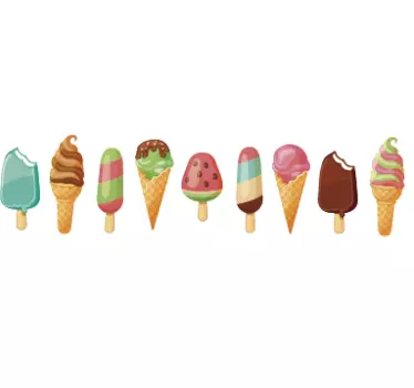Vinilo decorativo cenefa helados - TenStickers
