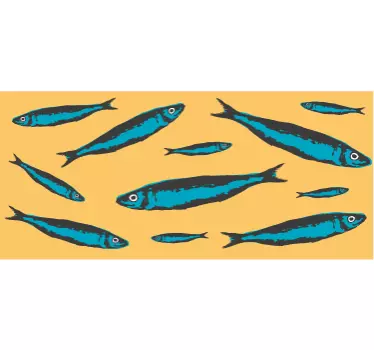 Autocolante decorativo friso sardinhas - TenStickers