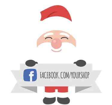 Autocolante natalício Pai Natal Facebook - TenStickers
