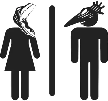 Autocolante porta banho Bitelchus homem e mulher - TenStickers