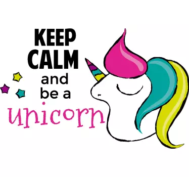 Autocolante keep calm unicórnio - TenStickers