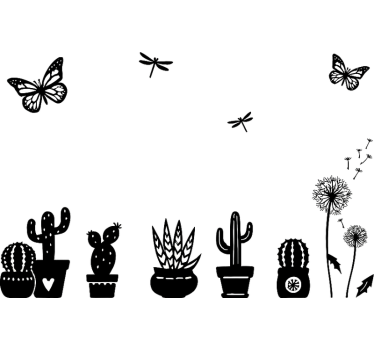 Autocolante para janela decoração divertida de plantas - TenStickers