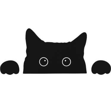 Autocolante para janela gato preto curioso - TenStickers