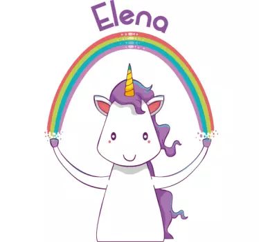 Vinil infantil unicórnio e arco-íris - TenStickers