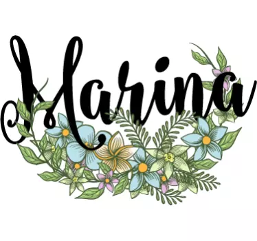 Autocolante para porta personalizado floral - TenStickers