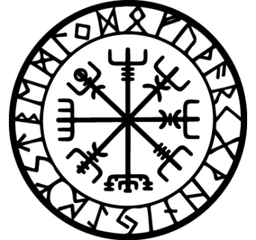 Autocolantes com padrões lineares Bússola viking - TenStickers