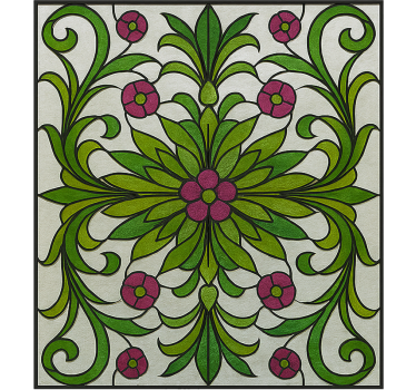 Autocolante para janela vidro floral vitoriano - TenStickers