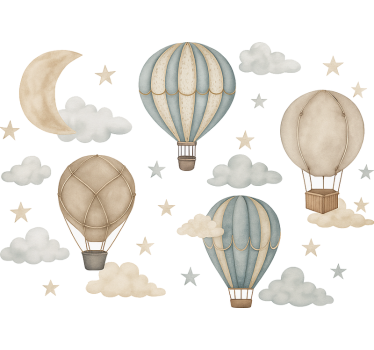 Autocolante de parede balões e nuvens - TenStickers