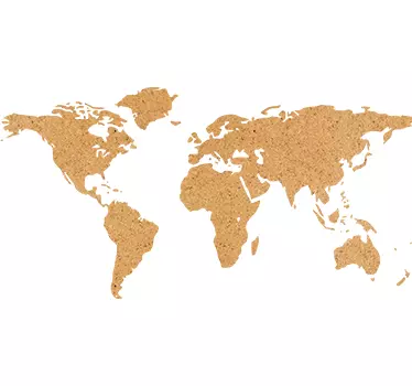Vinil decorativo mapa mundo imitar cortiça - TenStickers