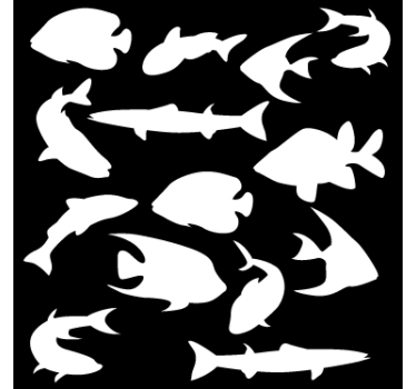 Vinil para janelas silhueta de peixes - TenStickers