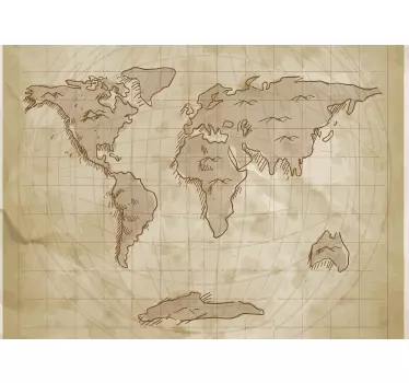 Vinil mapa mundo estilo vintage - TenStickers