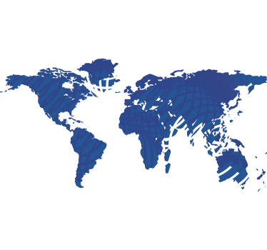 Autocolantes sala de reuniões mapa mundo azul com ondas - TenStickers