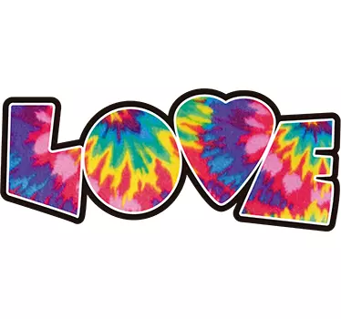 Autocolante Love em tie dye - TenStickers