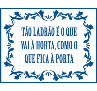 Vinil azulejo português com ditado popular - TenStickers