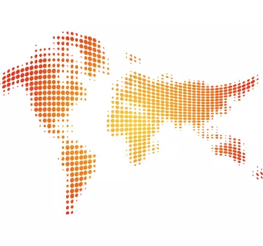 Autocolantes sala de reuniões Mapa mundo em onda de calor - TenStickers