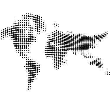 Autocolantes sala de reuniões mapa mundo em forma de onda - TenStickers