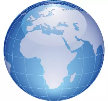 Autocolantes sala de reuniões planeta azul África Europa - TenStickers