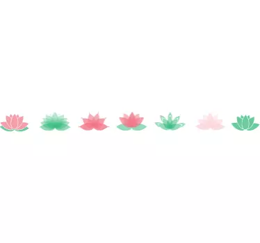 Autocolante decorativo azulejo Saia de flor de lótus - TenStickers