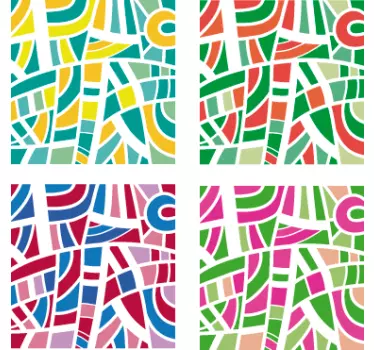 Autocolantes  de padrões abstratos aulejos coloridos - TenStickers
