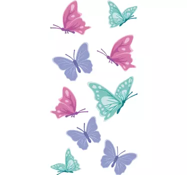 Autocolante de parede infantil borboletas - TenStickers