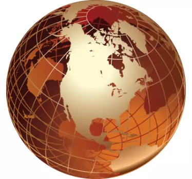 Autocolantes sala de reuniões planeta dourado América - TenStickers
