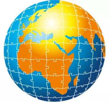 Autocolantes lugares Puzzle planeta Terra - TenStickers