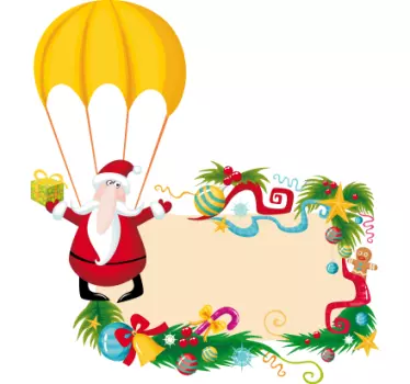 Autocolante para montras Pai Natal com texto  - TenStickers