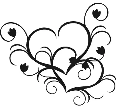 Adesivo de parede floral em forma de coração - TenStickers