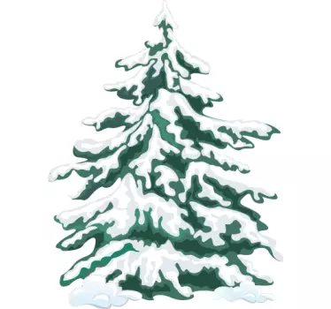 Autocolantes festividades arvore com neve - TenStickers