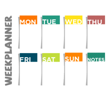 Autocolante plano semanal infantil - TenStickers