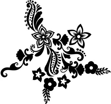 Vinil autocolante flores e espiral - TenStickers