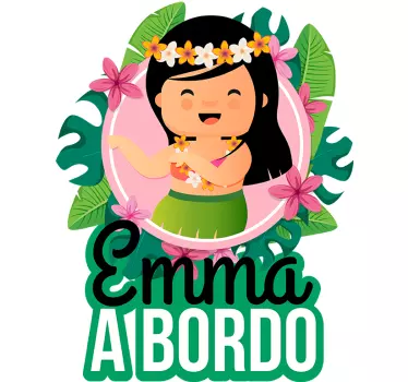 Autocolante bebé a bordo Hawaiana - TenStickers
