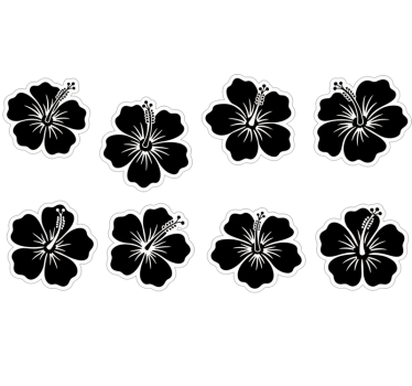 Autocolante animal pack de flores de hibisco - TenStickers