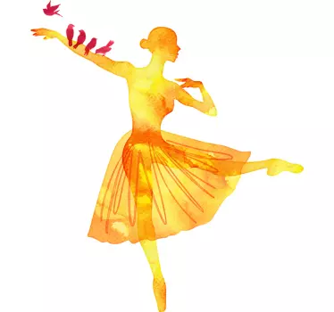 Vinil parede bailarina aguarela - TenStickers