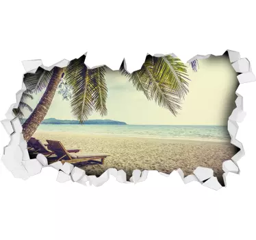 Autocolante decorativo praia 3D - TenStickers