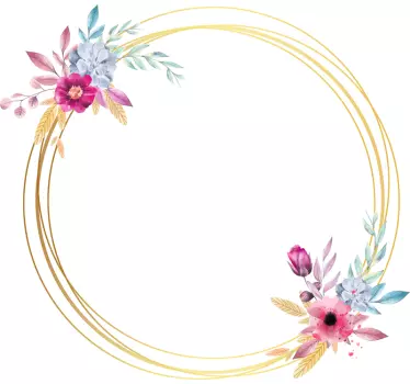 Autocolantes ornamentais marco floral - TenStickers