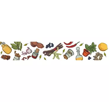 Autocolantes decorativos de comida Borda da cozinha temática - TenStickers