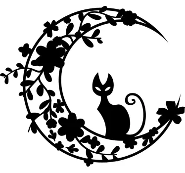 Autocolante de parede gato na lua - TenStickers