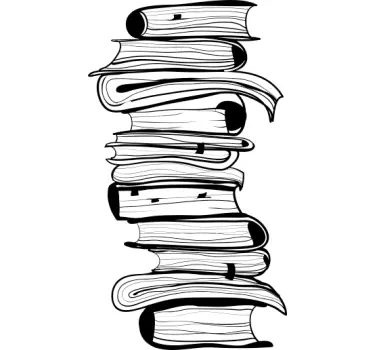 Autocolante decorativo pilha de livros - TenStickers