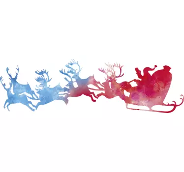 Autocolantes festividades Pai Natal aguarela - TenStickers